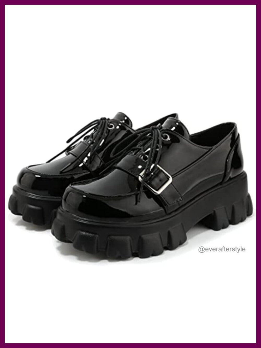 Chunky Platform Loafers Oxford Heels Lace-Up Gothic Shoes